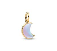 PANDORA Moments 764275C01 Sparkling Crescent Moon Charm Pendant with 14K Gold-Plated Metal Alloy and Cubic Zirconia Compatible ME and Moments