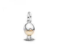PANDORA Moments 793748C01 Easter Egg Charm Pendant Sterling Silver with Artificial Crystal Bead Compatible Me and Moments Bracelets, 9x13,5x9,3 mm, Sterling Silver, No Gemstone