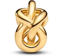 PANDORA Moments 793755C01 Infinity Knot Charm Made of 14K Gold-Plated Sterling Silver, Compatible Moments Bracelets, 13,3x12,5x7,7 mm, Sterling Silver, No Gemstone