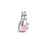 PANDORA Moments 793766C01 Divisible Mother & Daughter Charm Pendant Made of Sterling Silver, Compatible with Me and Moments Bracelets, 4,3x15,2x11,6 mm, Sterling Silver, Cubic Zirconia