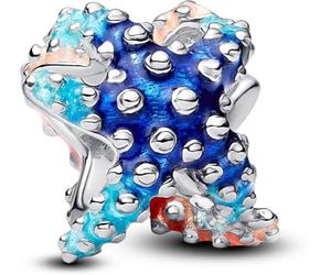 PANDORA Moments 793817C01 Sterling Silver Colorful Starfish Charm Compatible with Moments Pendant, 9.9x8.6x9.4mm, Sterling Silver, No Gem