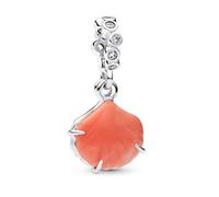 Pandora Moments 793821C01 Sterling Silver Double Coral Shell Charm Fits Me and Moments Pendants, 5.2x13.1x11.2mm, Sterling Silver, Cubic Zirconia, 5,2x13,1x11,2 mm, Sterling Silver, Cubic Zirconia