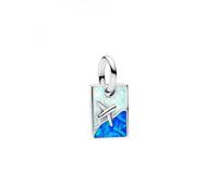 PANDORA Moments 793913C01 Sterling Silver Travel Charm with Synthetic Opal Compatible with Me and Moments Pendants, 0.2x1.3x0.8cm, Sterling Silver, Opal
