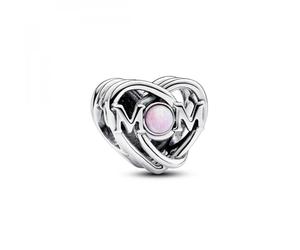 Pandora Moments Anhänger Mom Ewigkeit, Sterlingsilber, mit klarem Cubic Zirkonia und elegant märchenrosa Cubic Zirkonia