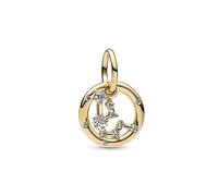 Pandora Moments Aquarius zodiac 14k gold-plated dangle with clear cubic zirconia