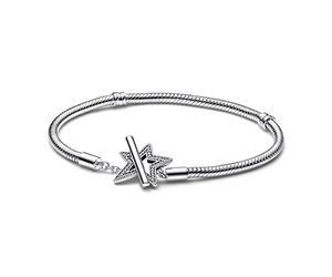 Pandora Moments Asymmetric Star T-bar Snake Chain Bracelet
