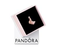 Pandora Moments Butterfly 14k rose gold-plated dangle with fancy fairy tale pink and clear cubic zirconia, transparent pink plique a jour enamel