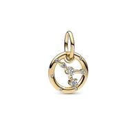 Pandora Moments Cancer zodiac 14k gold-plated dangle with clear cubic zirconia