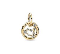 Pandora Moments Capricorn zodiac 14k gold-plated dangle with clear cubic zirconia