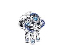 Pandora Moments Cloud sterling silver charm with skylight, stellar, bleached aqua, and icy blue crystal