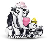 PANDORA Moments Disney Dumbo & Mama Charm Sterling Silver, Compatible Moments Bracelets, 793751C01, 10,8x13x12,6 mm, Sterling Silver, No Gemstone