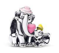 PANDORA Moments Disney Dumbo & Mama Charm Sterling Silver, Compatible Moments Bracelets, 793751C01, 10,8x13x12,6 mm, Sterling Silver, No Gemstone