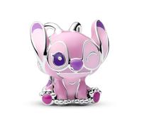 Pandora Moments Disney Lilo and Stitch Angel Charm Sterling Silver Compatible Moments Pendant 793739C01, 9,5x13,1x12,9 mm, Sterling Silver, No Gemstone