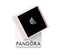 Pandora Moments Feather sterling silver charm with transparent blue enamel