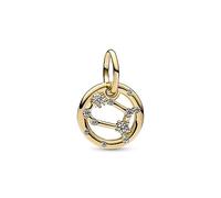 Pandora Moments Gemini zodiac 14k gold-plated dangle with clear cubic zirconia
