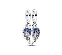 Pandora Moments Heart angel wing sterling silver charms