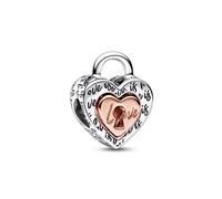 Pandora 'Padlock' WoMens 925 Sterling Silver Charm - Silver/Rose 782505C00 - Silver & Rose Gold - One Size