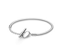 PANDORA Moments, Heart T-Bar Snake Chain Bracelet, Size 16, No Box
