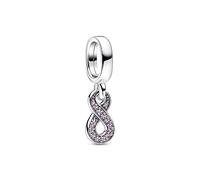 Pandora Moments Infinity sterling silver dangle with cerise and phlox pink crystal