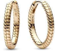Pandora Moments Snake chain pattern 14k gold-plated hoop earrings