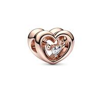 Pandora Moments Open heart 14k rose gold-plated charm with clear cubic zirconia