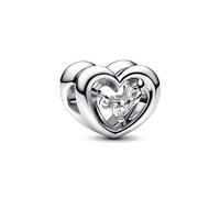 Pandora Moments Open heart sterling silver charm with clear cubic zirconia