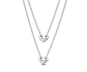 PANDORA Moments, Puzzle Piece Hearts Friendship Charm | Sterling Silver Splittable Puzzle Piece Charm, Two Halves With Colourful Stones, Engraved True Friends Message