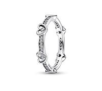 Pandora Moments Radiant Sparkling Hearts sterling silver ring with clear cubic zirconia, 54