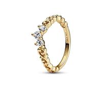 Pandora Moments Regal tiara 14k gold-plated ring with clear cubic zirconia, 50