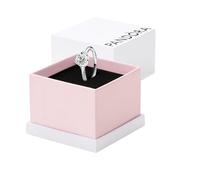 Pandora Moments Rose sterling silver ring with clear cubic zirconia
