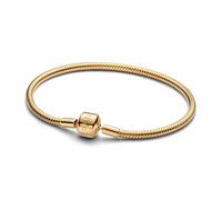 Pandora Moments Schlangen-Gliederarmband mit Kugelverschluss aus Sterling Silber mit vergoldeter Metalllegierung,Kompatibel mit Pandora Moments Charms, Size: 19 cm, 563390C00-19