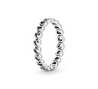 PANDORA Moments Silver Band of Hearts Ring, Size 54, No Box