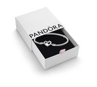 PANDORA Moments Silver Jewellery Studded Chain Bracelet, Size 21, With Gift Box