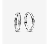 PANDORA Moments Silver Small Charm Hoop Earrings 292728C00