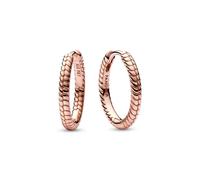 Pandora Moments Snake chain pattern 14k rose gold-plated hoop earrings