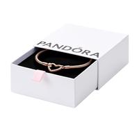 Pandora Moments Snake chain 14k rose gold-plated bracelet with heart clasp, 20