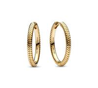 Pandora Moments Snake chain pattern 14k gold-plated hoop earrings