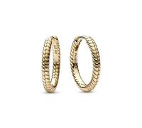 Pandora Moments Snake chain pattern 14k gold-plated hoop earrings