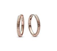 Pandora Moments Snake chain pattern 14k rose gold-plated hoop earrings