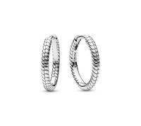 Pandora Moments Snake chain pattern sterling silver hoop earrings