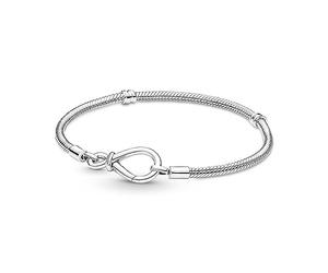 Pandora Moments Snake chain sterling silver bracelet with infinity clasp, 21