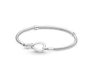Pandora Moments Snake chain sterling silver bracelet with infinity clasp, 23