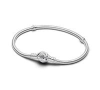 Pandora Moments Snake chain sterling silver bracelet with rose clasp, 18