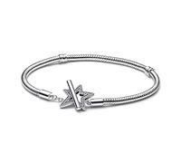 Pandora Moments Snake chain sterling silver star toggle bracelet with clear cubic zirconia