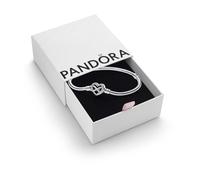 PANDORA Moments Sparkling Infinity Heart Clasp Snake Chain Bracelet, Size 19- With Gift Box