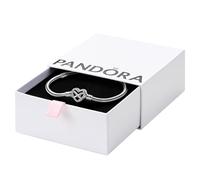 PANDORA Moments Sparkling Infinity Heart Clasp Snake Chain Bracelet - With Gift Box