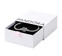 PANDORA Moments Sparkling Infinity Heart Clasp Snake Chain Bracelet - With Gift Box