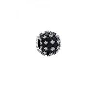 Pandora Moments Sterling silver charm with black crystal and clear cubic zirconia