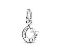 Pandora Moments Women's Sterling Silver Good Luck Horseshoe Dangle Charm, No Box