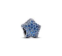 Pandora Moments Star sterling silver charm with stellar blue crystal